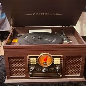 Victrola Nostalgic 6-in-1 Bluetooth Record Player & Multimedia Center with Built